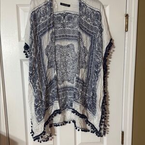 Blue and White Patterned Kimono